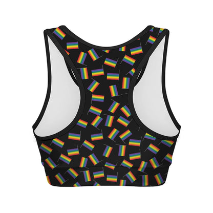 LGBT Pride Rainbow Flag Pattern Print Women's Sports Bra