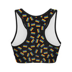 LGBT Pride Rainbow Flag Pattern Print Women's Sports Bra