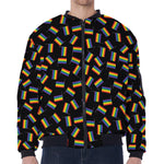 LGBT Pride Rainbow Flag Pattern Print Zip Sleeve Bomber Jacket