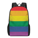 LGBT Pride Rainbow Flag Print 17 Inch Backpack