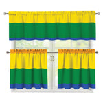 LGBT Pride Rainbow Flag Print 3 Piece Kitchen Curtains