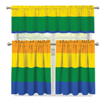 LGBT Pride Rainbow Flag Print 3 Piece Kitchen Curtains