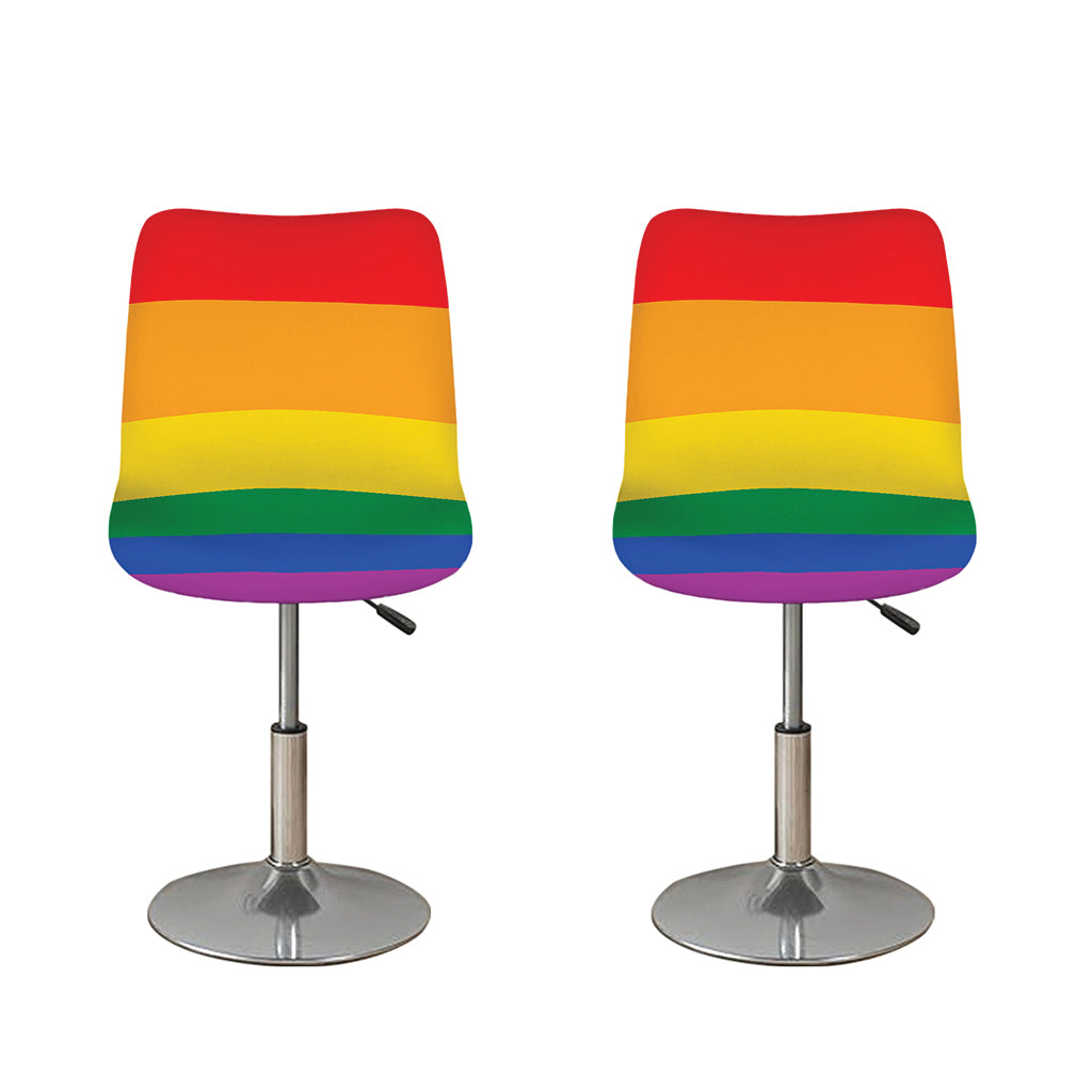 LGBT Pride Rainbow Flag Print Bar Stool Covers