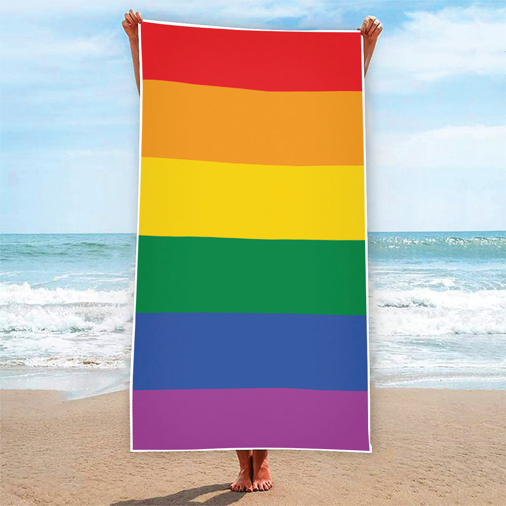 LGBT Pride Rainbow Flag Print Beach Towel