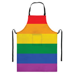 LGBT Pride Rainbow Flag Print Bib Apron With Pocket