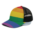 LGBT Pride Rainbow Flag Print Black Mesh Trucker Cap