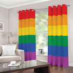 LGBT Pride Rainbow Flag Print Blackout Grommet Curtains