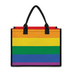 LGBT Pride Rainbow Flag Print Canvas Tote Bag
