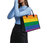 LGBT Pride Rainbow Flag Print Canvas Tote Bag