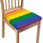 LGBT Pride Rainbow Flag Print Chair Cushion Cover
