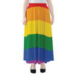 LGBT Pride Rainbow Flag Print Chiffon Maxi Skirt