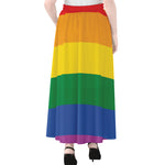 LGBT Pride Rainbow Flag Print Chiffon Maxi Skirt
