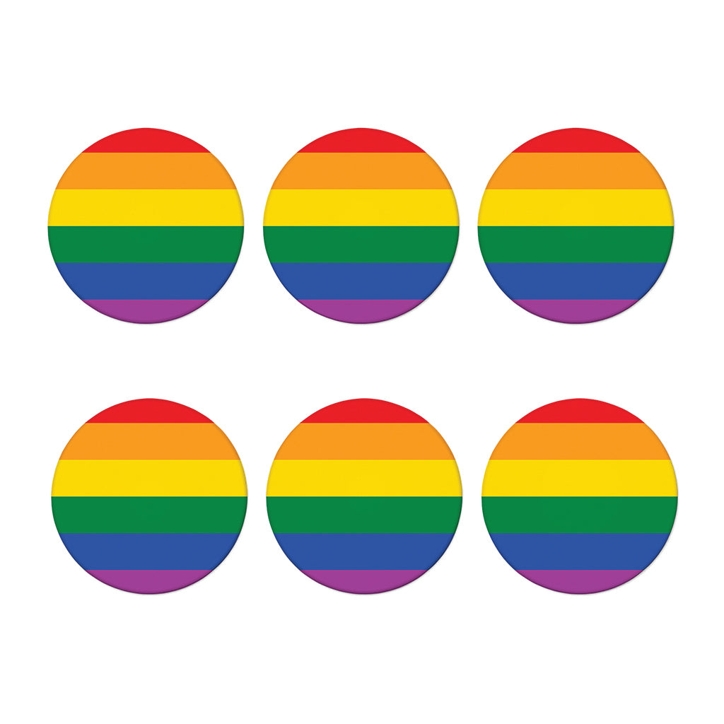 LGBT Pride Rainbow Flag Print Coaster Set