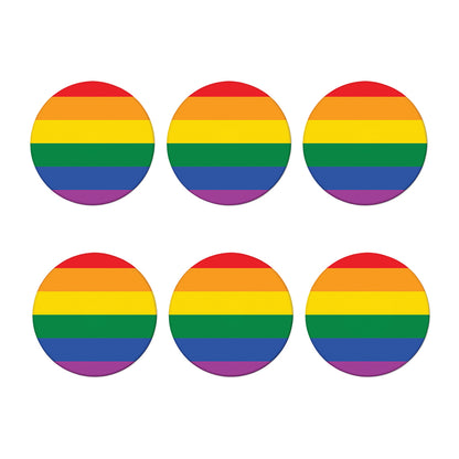 LGBT Pride Rainbow Flag Print Coaster Set