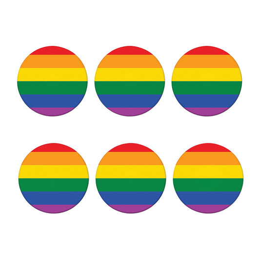 LGBT Pride Rainbow Flag Print Coaster Set