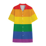 LGBT Pride Rainbow Flag Print Cotton Hawaiian Shirt