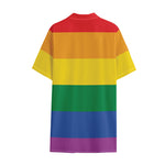 LGBT Pride Rainbow Flag Print Cotton Hawaiian Shirt