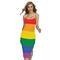LGBT Pride Rainbow Flag Print Cross Back Cami Dress