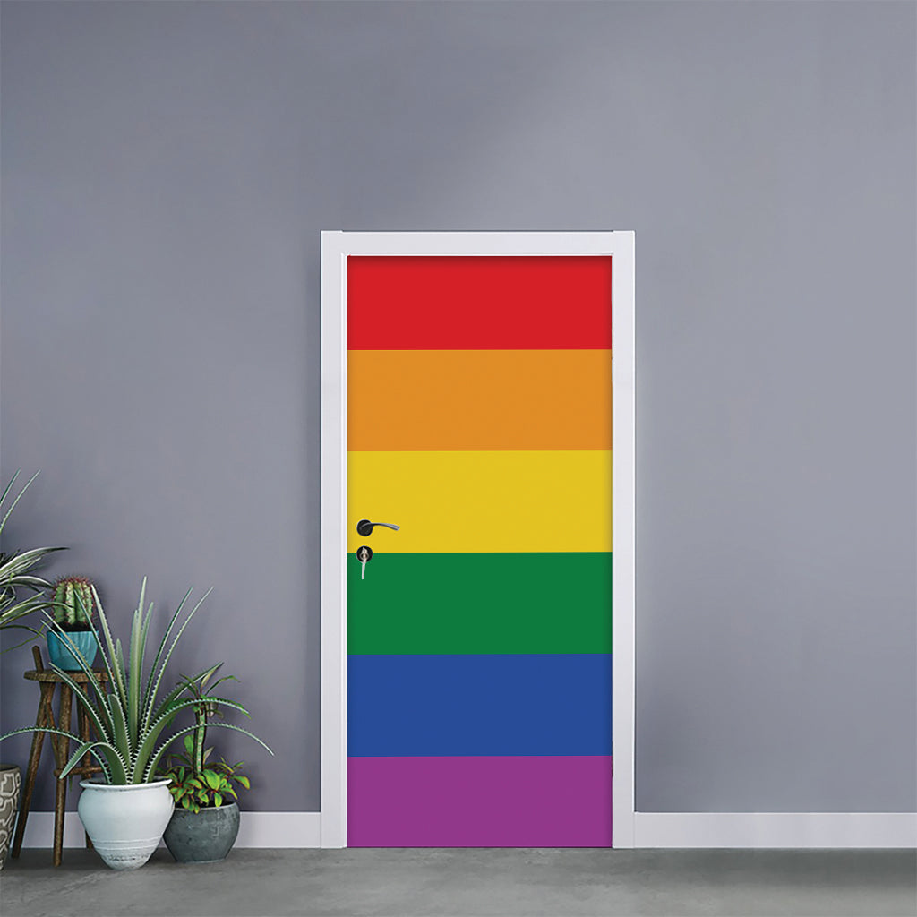 LGBT Pride Rainbow Flag Print Door Sticker