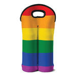 LGBT Pride Rainbow Flag Print Double Neoprene Wine Tote