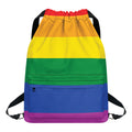 LGBT Pride Rainbow Flag Print Drawstring Backpack