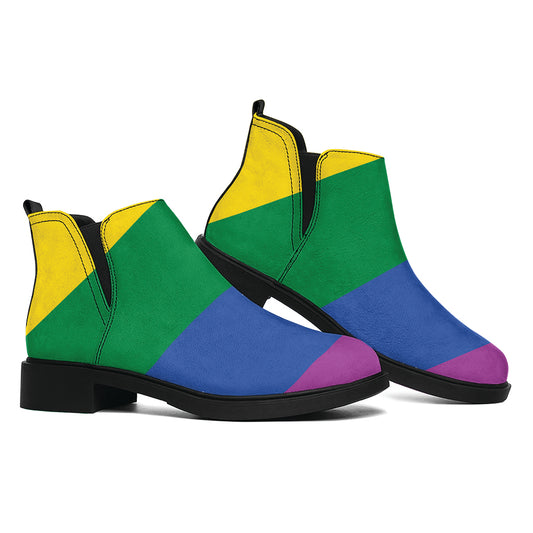 LGBT Pride Rainbow Flag Print Flat Ankle Boots