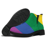 LGBT Pride Rainbow Flag Print Flat Ankle Boots
