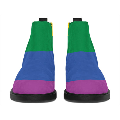 LGBT Pride Rainbow Flag Print Flat Ankle Boots