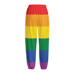LGBT Pride Rainbow Flag Print Fleece Lined Knit Pants