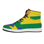 LGBT Pride Rainbow Flag Print High Top Leather Sneakers