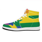 LGBT Pride Rainbow Flag Print High Top Leather Sneakers