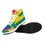 LGBT Pride Rainbow Flag Print High Top Leather Sneakers
