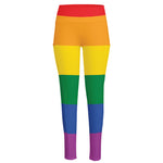 LGBT Pride Rainbow Flag Print High-Waisted Pocket Leggings