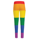 LGBT Pride Rainbow Flag Print High-Waisted Pocket Leggings