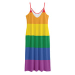 LGBT Pride Rainbow Flag Print Jersey Midi Cami Dress