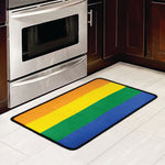 LGBT Pride Rainbow Flag Print Kitchen Mat