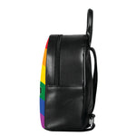 LGBT Pride Rainbow Flag Print Leather Backpack