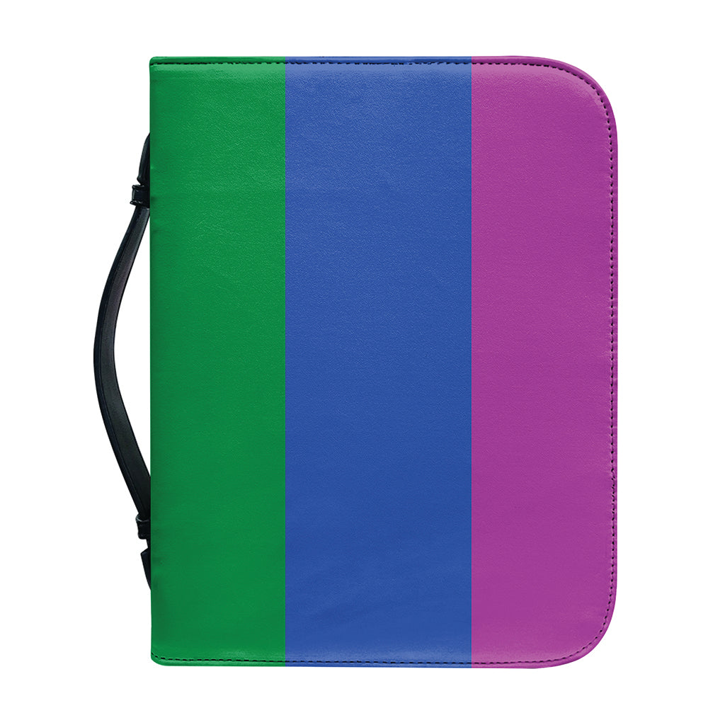LGBT Pride Rainbow Flag Print Leather Bible Cover
