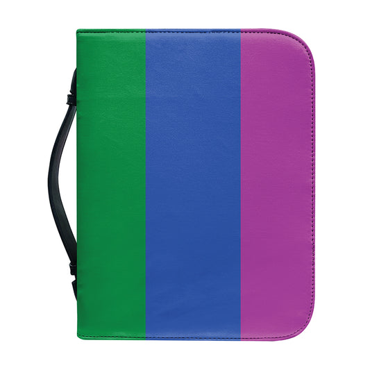LGBT Pride Rainbow Flag Print Leather Bible Cover