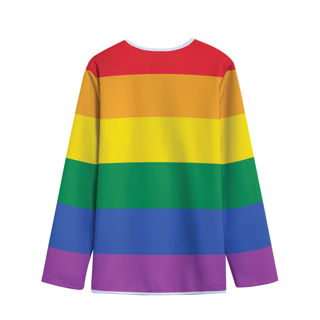 LGBT Pride Rainbow Flag Print Long Sleeve Short Coat