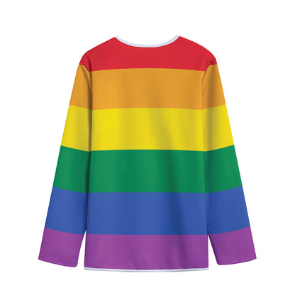 LGBT Pride Rainbow Flag Print Long Sleeve Short Coat