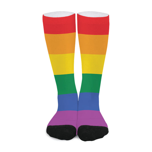 LGBT Pride Rainbow Flag Print Long Socks