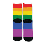 LGBT Pride Rainbow Flag Print Long Socks