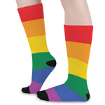 LGBT Pride Rainbow Flag Print Long Socks