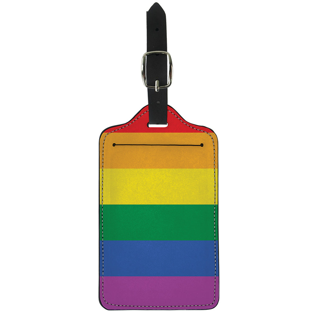 LGBT Pride Rainbow Flag Print Luggage Tag