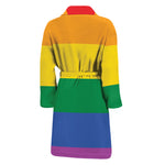LGBT Pride Rainbow Flag Print Men's Bathrobe