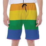 LGBT Pride Rainbow Flag Print Men's Beach Shorts