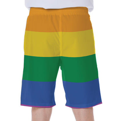 LGBT Pride Rainbow Flag Print Men's Beach Shorts