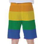 LGBT Pride Rainbow Flag Print Men's Beach Shorts