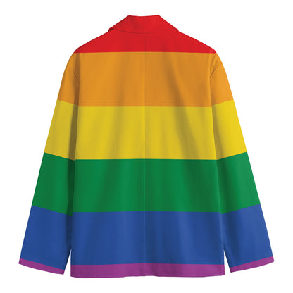 LGBT Pride Rainbow Flag Print Men's Blazer